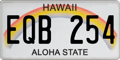 HI license plate EQB254