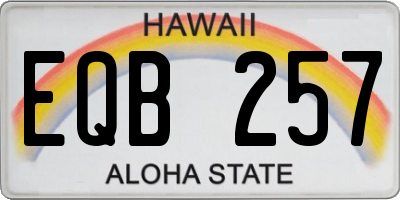 HI license plate EQB257