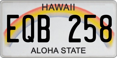 HI license plate EQB258