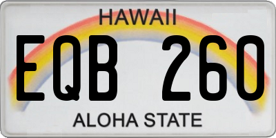 HI license plate EQB260