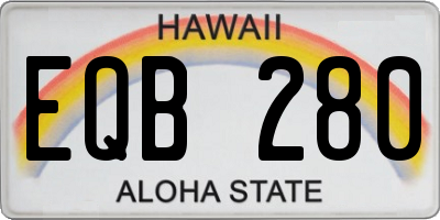 HI license plate EQB280