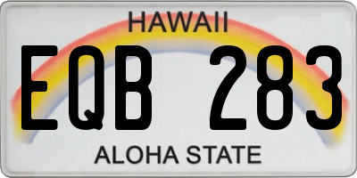 HI license plate EQB283