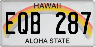 HI license plate EQB287