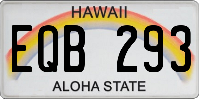 HI license plate EQB293
