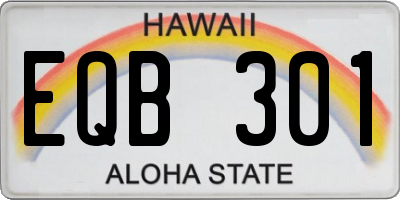 HI license plate EQB301
