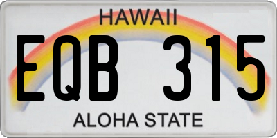 HI license plate EQB315