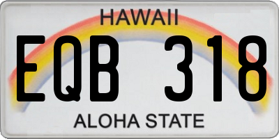 HI license plate EQB318
