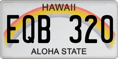 HI license plate EQB320