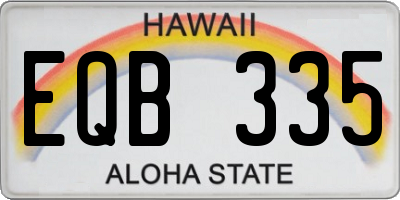 HI license plate EQB335