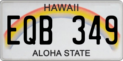HI license plate EQB349