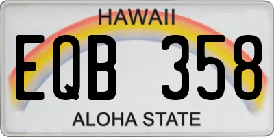 HI license plate EQB358
