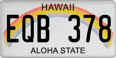HI license plate EQB378