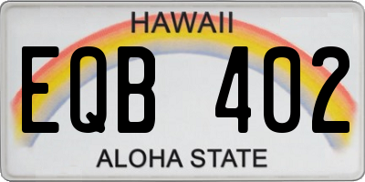 HI license plate EQB402