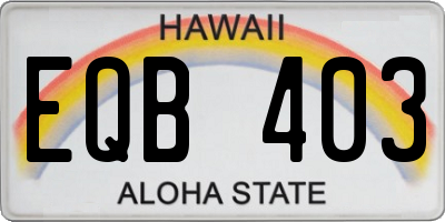 HI license plate EQB403