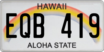 HI license plate EQB419
