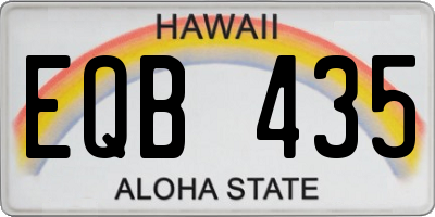 HI license plate EQB435