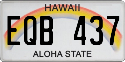 HI license plate EQB437