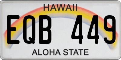 HI license plate EQB449