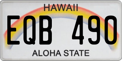 HI license plate EQB490
