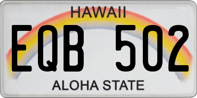 HI license plate EQB502