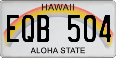 HI license plate EQB504