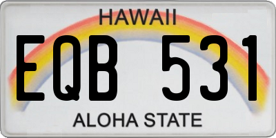 HI license plate EQB531
