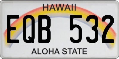 HI license plate EQB532
