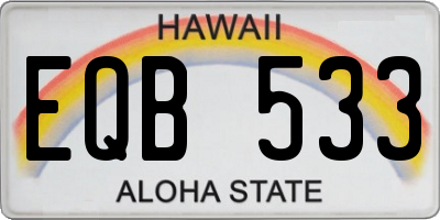 HI license plate EQB533