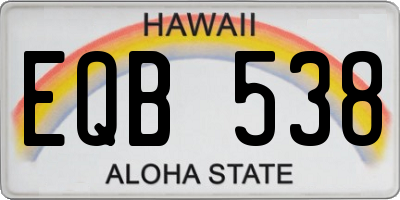 HI license plate EQB538