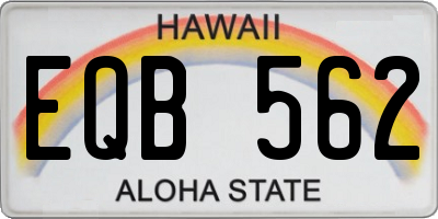 HI license plate EQB562