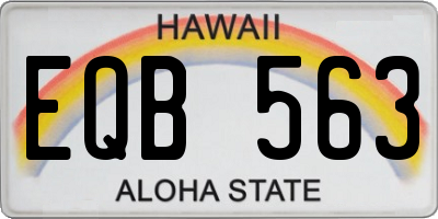 HI license plate EQB563