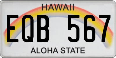 HI license plate EQB567