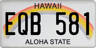 HI license plate EQB581