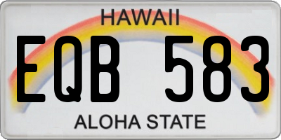 HI license plate EQB583