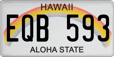 HI license plate EQB593