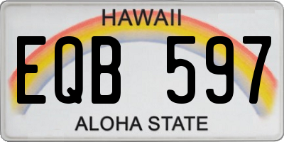 HI license plate EQB597