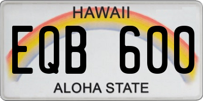 HI license plate EQB600