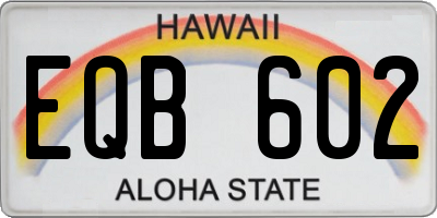 HI license plate EQB602