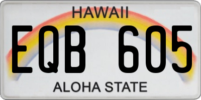 HI license plate EQB605