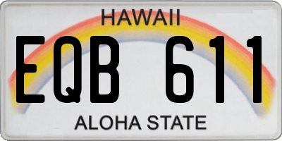 HI license plate EQB611
