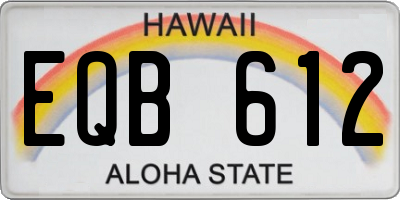 HI license plate EQB612
