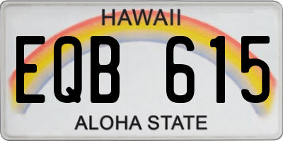 HI license plate EQB615