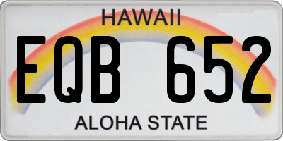 HI license plate EQB652