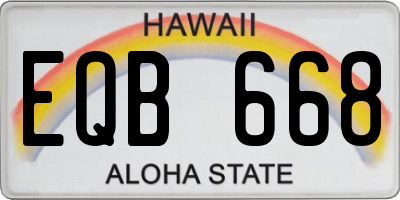 HI license plate EQB668