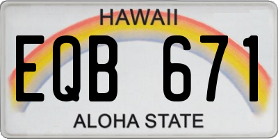 HI license plate EQB671