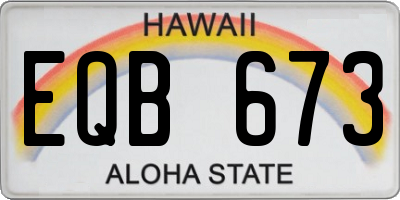 HI license plate EQB673