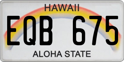 HI license plate EQB675