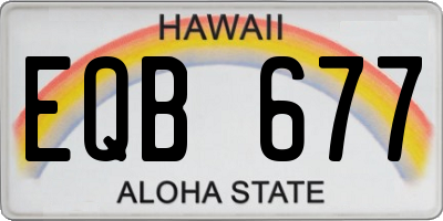 HI license plate EQB677