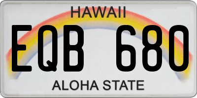 HI license plate EQB680