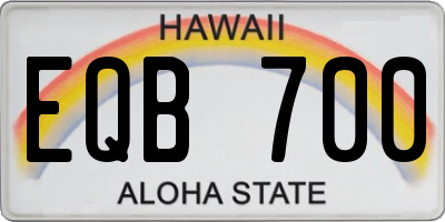 HI license plate EQB700